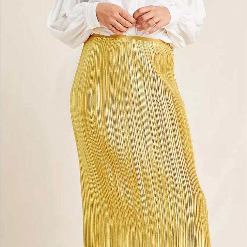 Anthropologie Maeve Gold Skirt